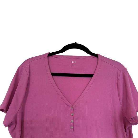 Gap Pink Short Sleeved Ribbed Button Shirt Size XL - Picture 5 of 5